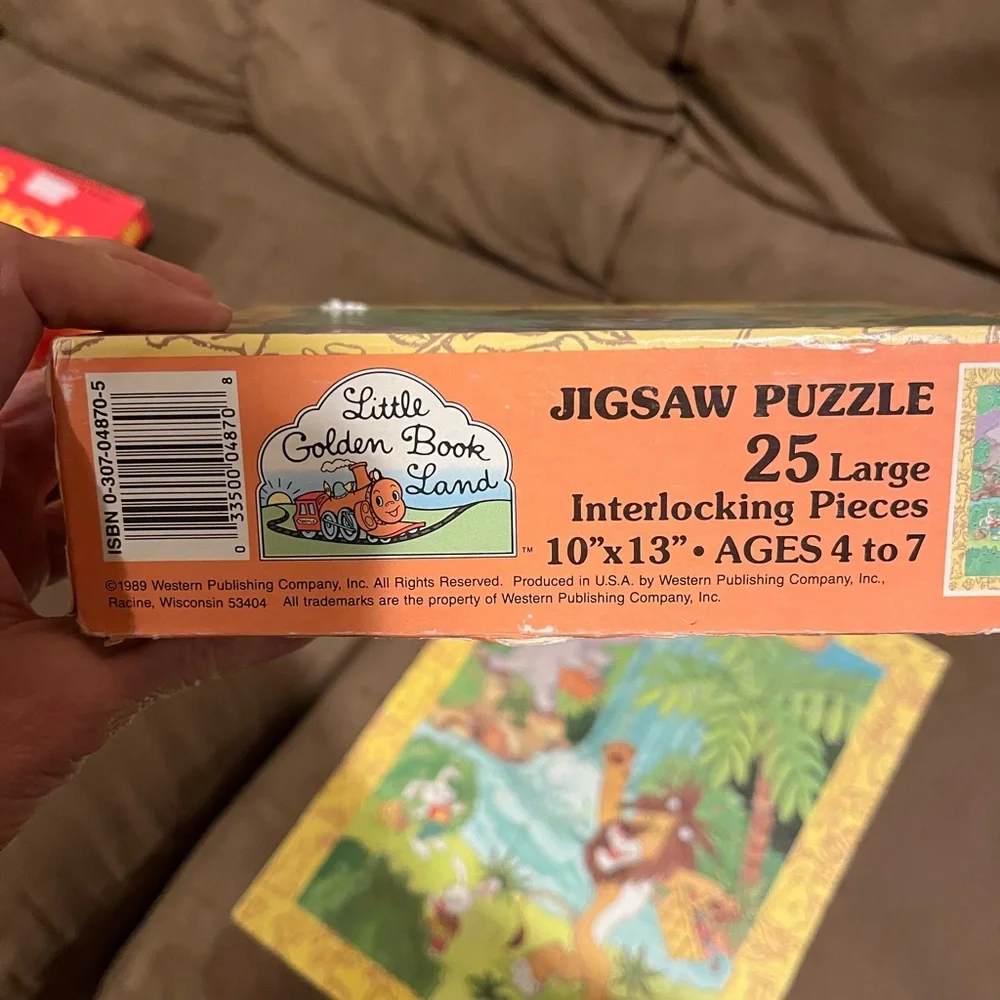 Little Golden books Jolly Jungle Puzzle - 25 Piece with bonus mini book Tootle